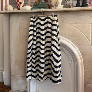 Marimekko x Uniqlo Navy and White Striped Midi Skirt